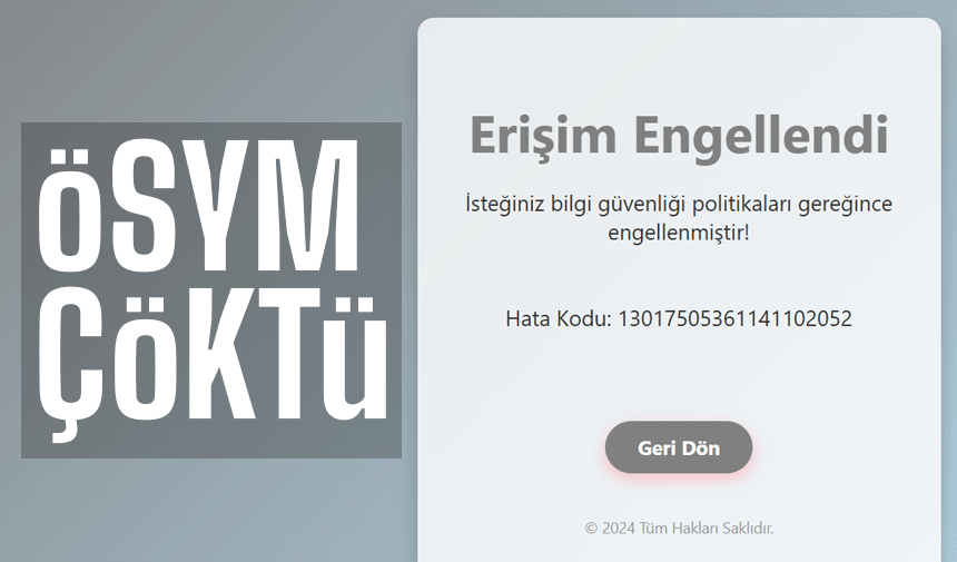 ÖSYM sonuç ekranı çöktü
