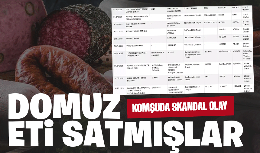 Komşuda skandal olay: Domuz eti satmışlar