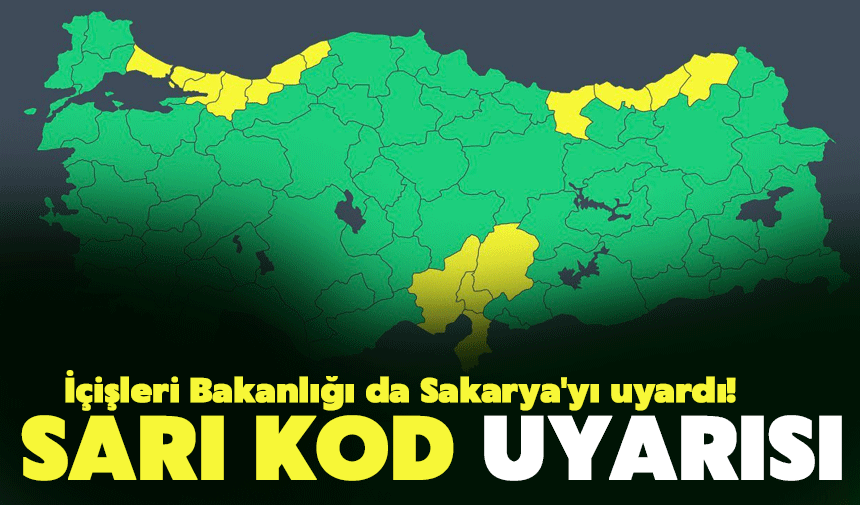 İçişleri Bakanlığı’ndan Sakarya ve Çevresine Kuvvetli Sağanak Uyarısı