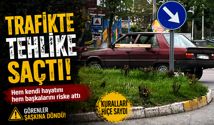 Sakarya’da Trafikte Pes Dedirten Görüntü