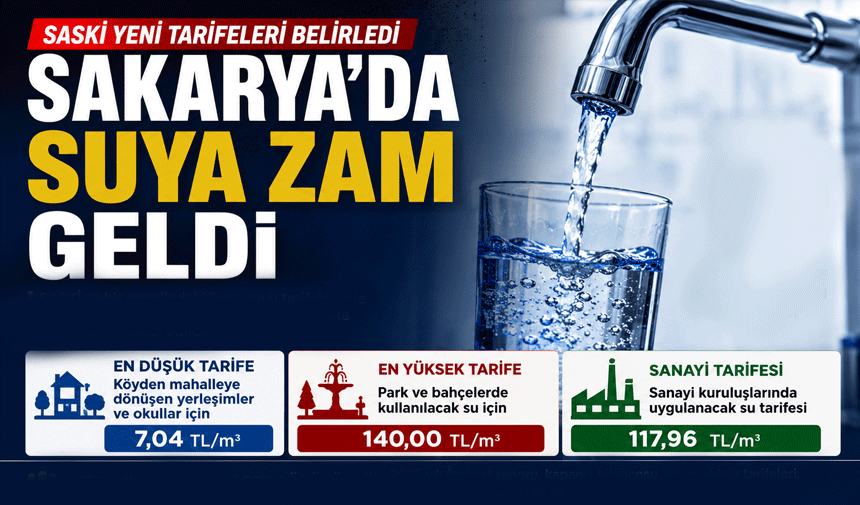 Sakarya'da suya zam geldi