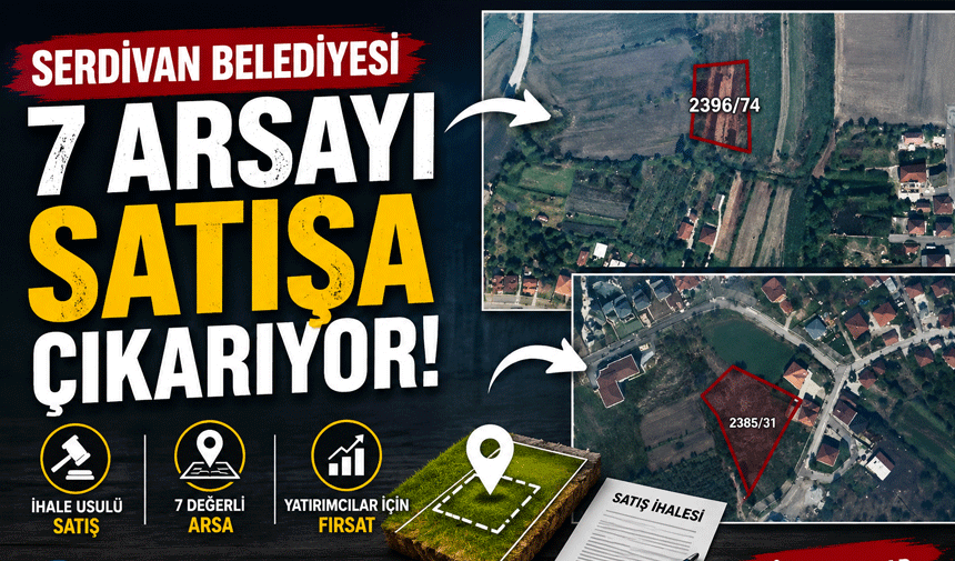 Serdivan Belediyesi 7 Arsayı Satışa Çıkarıyor!