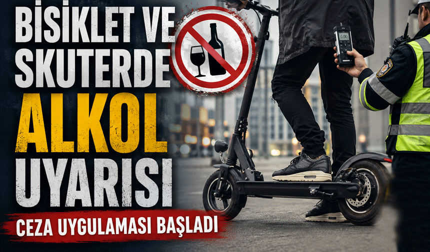 Bisiklet ve Skuterde Alkol Uyarısı
