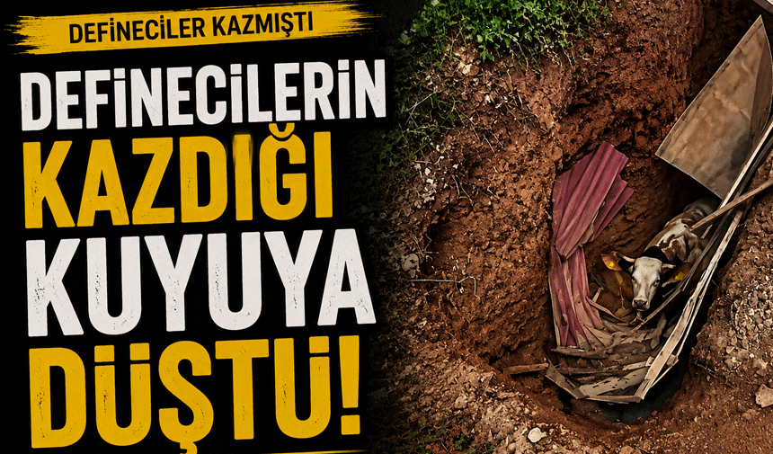 Define Çukuruna Düşen Büyükbaş Hayvanı İtfaiye Kurtardı