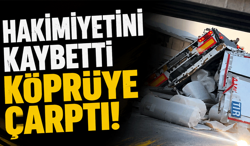 TEM'de Tır Devrildi, Tonlarca Yük Yola Saçıldı
