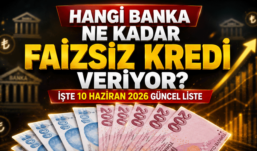 Hangi Banka Ne Kadar Faizsiz Kredi Veriyor? İşte 10 Haziran 2026 Güncel Liste