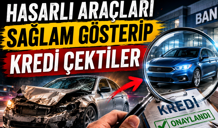 Hasarlı araçları sağlam gösterip kredi çektiler