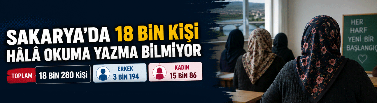 Sakarya'da 18 bin 280 kişi okuma yazma bilmiyor 15 bin 86'sı ise kadın
