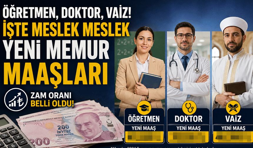 Öğretmen, doktor, vaiz... İşte meslek meslek yeni memur maaşları!