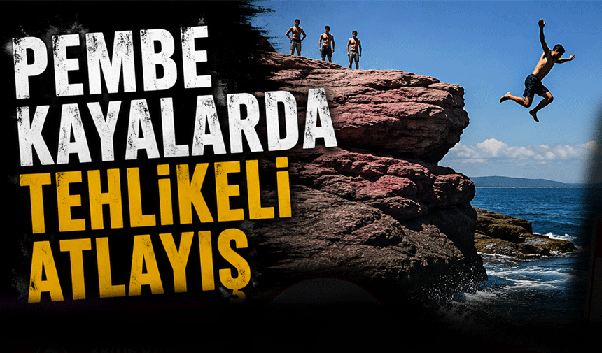 Kayalarda tehlikeli atlayış