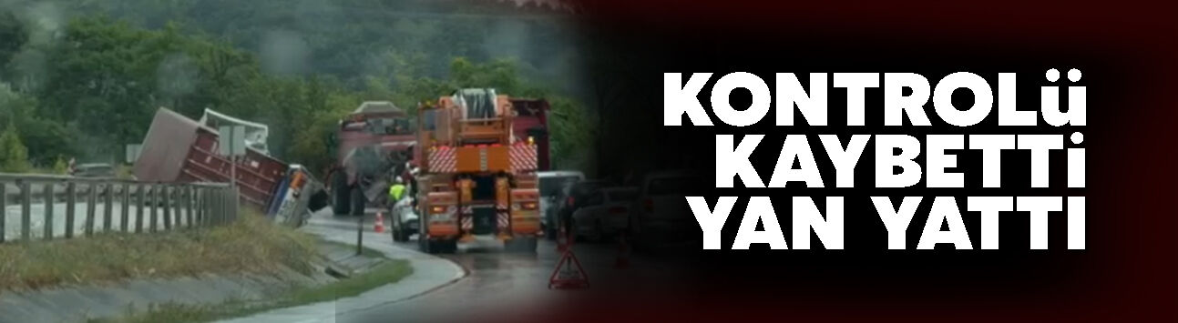 Kontrolünü kaybetti yan devrildi!