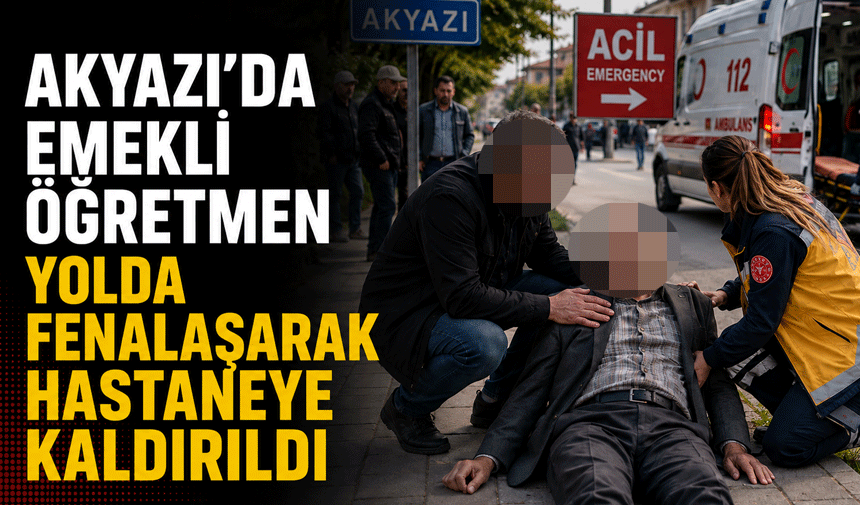 Akyazı'da emekli öğretmen yolda fenalaşarak hastaneye kaldırıldı
