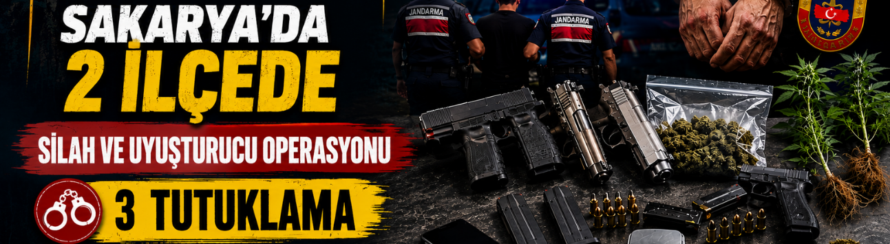 Sakarya’da 2 ilçede silah ve uyuşturucu operasyonu: 3 tutuklama
