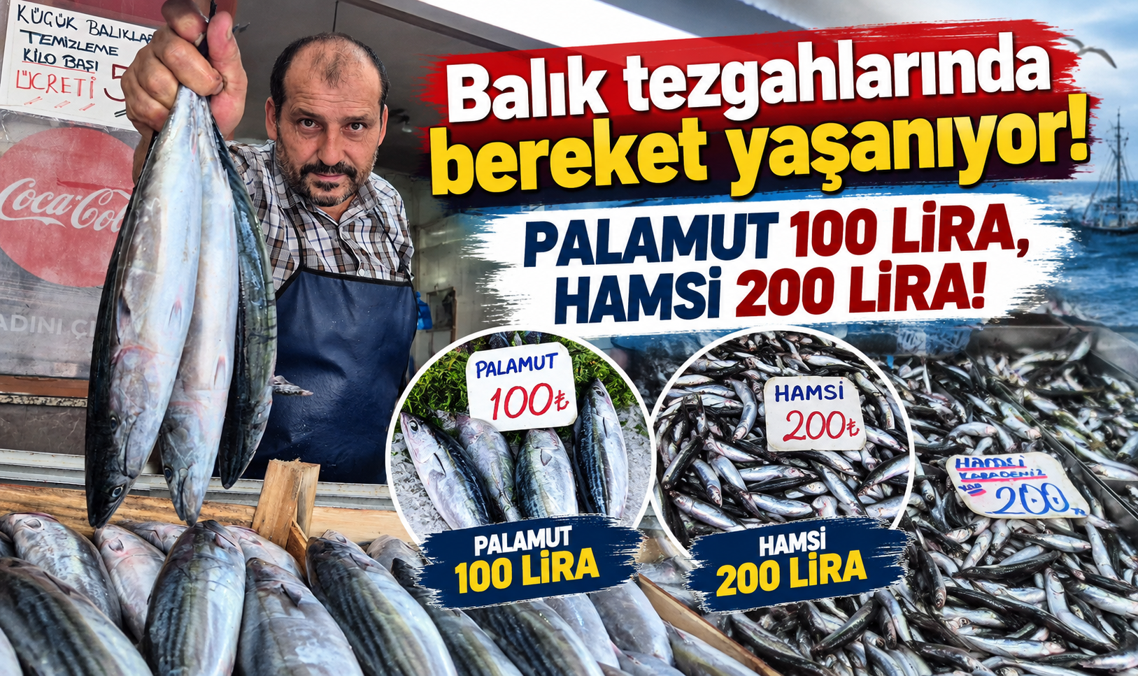 Balık tezgahlarında bereket yaşanıyor! Palamut 100 liraya düştü, hamsi bolluğu sevindirdi