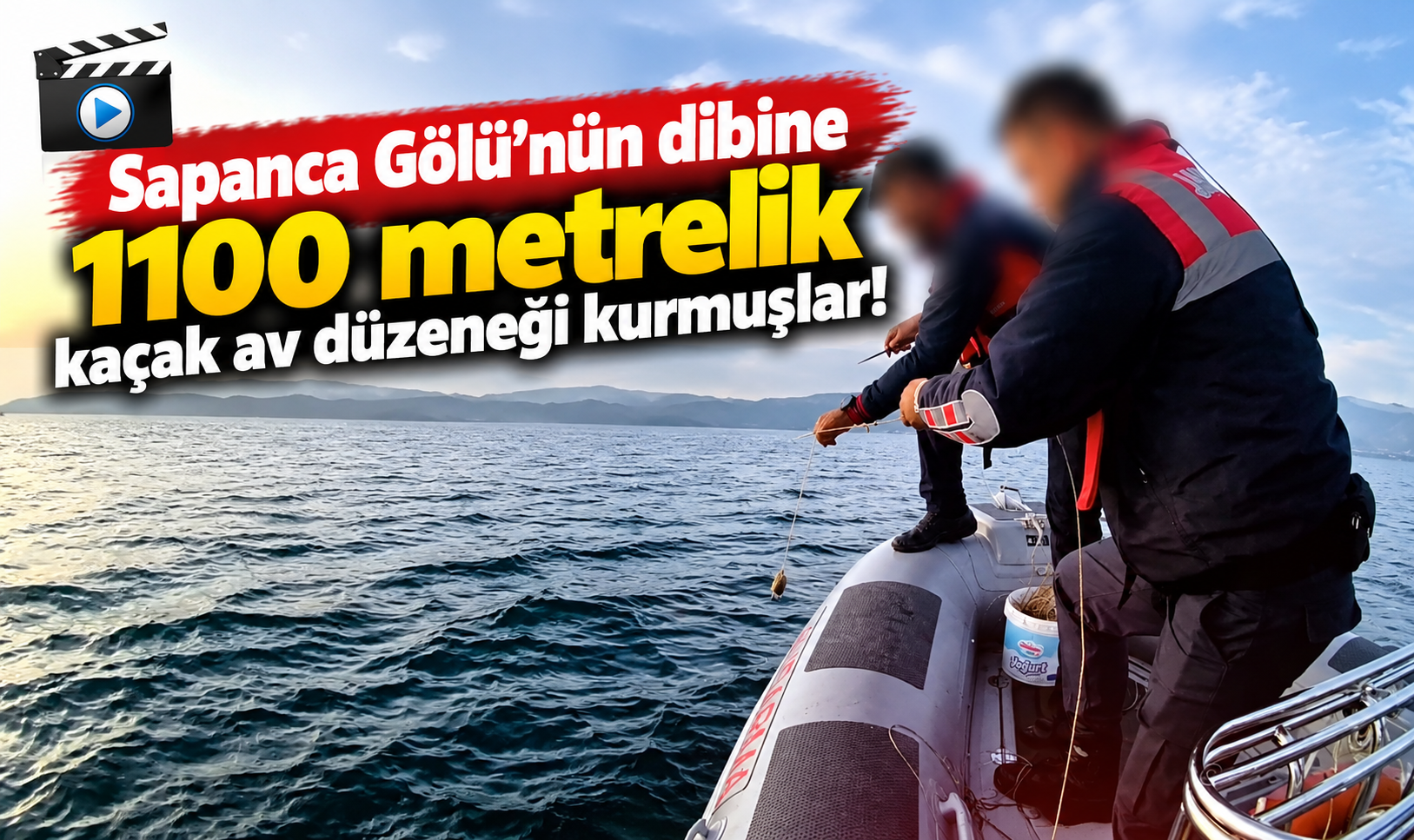 Sapanca Gölü'nün dibine 1100 metrelik kaçak av düzeneği kurmuşlar!