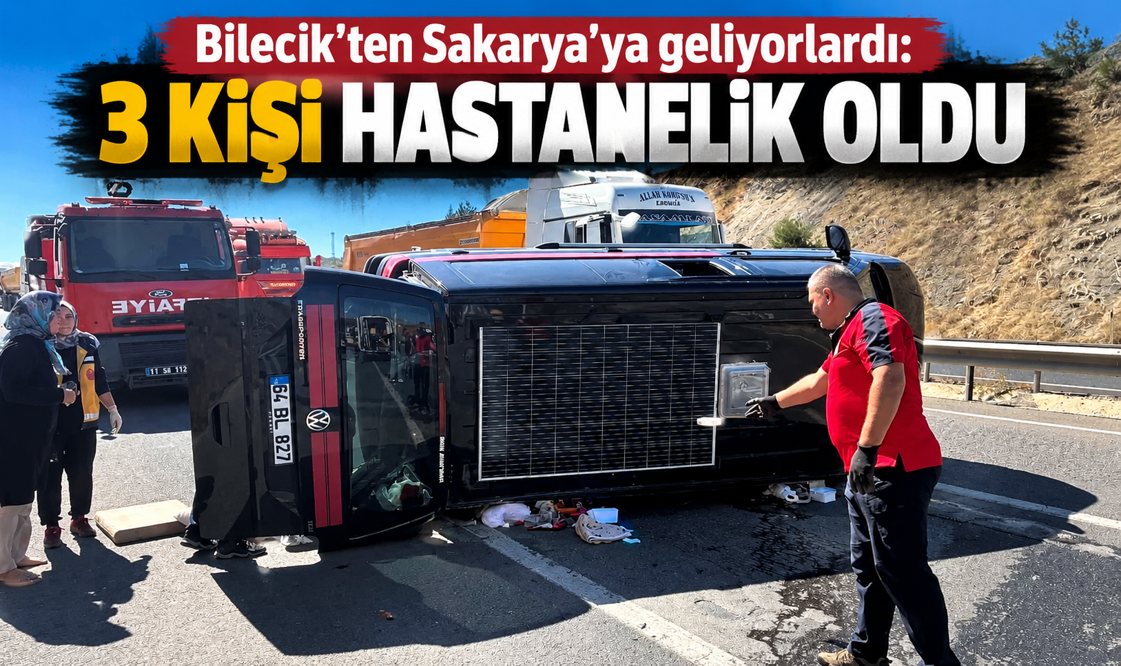 D-650’de ticari araç devrildi: 3 kişi yaralandı