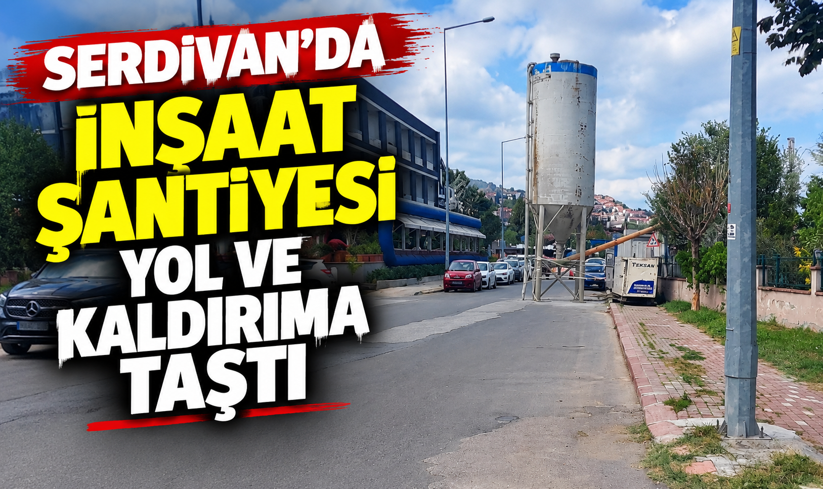 Serdivan’da inşaat şantiyesi yol ve kaldırıma taştı: Veliler okul trafiği için endişeli