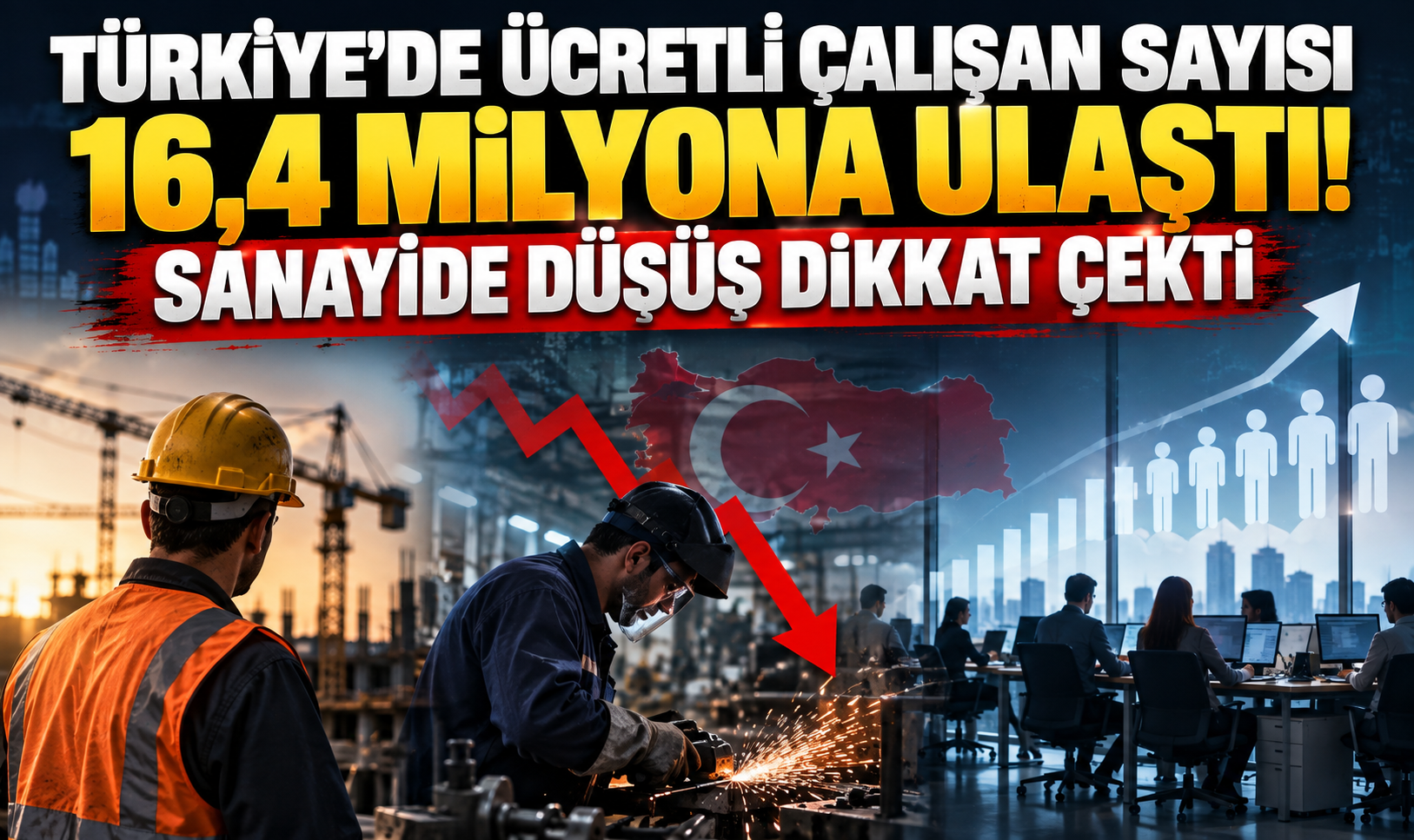 Türkiye’de ücretli çalışan sayısı 16,4 milyona ulaştı! Sanayide düşüş dikkat çekti