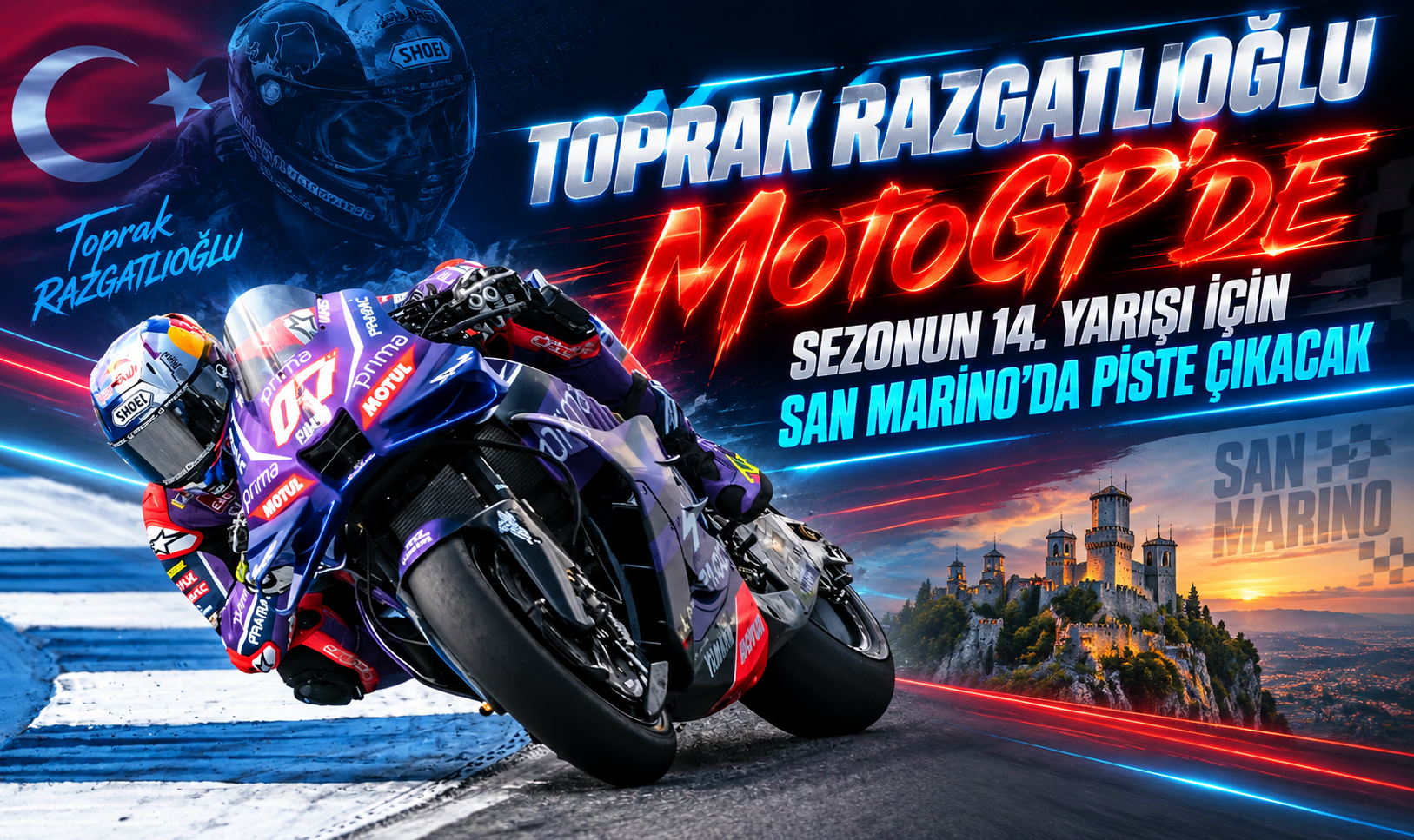Toprak Razgatlıoğlu, MotoGP'de sezonun 14. yarışı için San Marino'da piste çıkacak