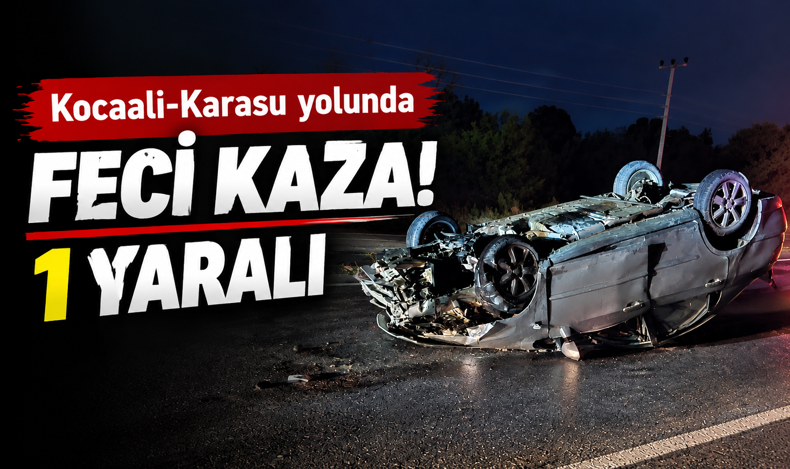 Fındık makinesi ve biçerdövere çarpan otomobil takla attı: 1 yaralı