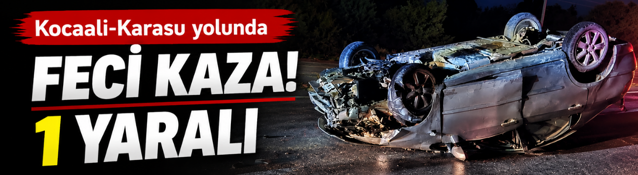 Fındık makinesi ve biçerdövere çarpan otomobil takla attı: 1 yaralı