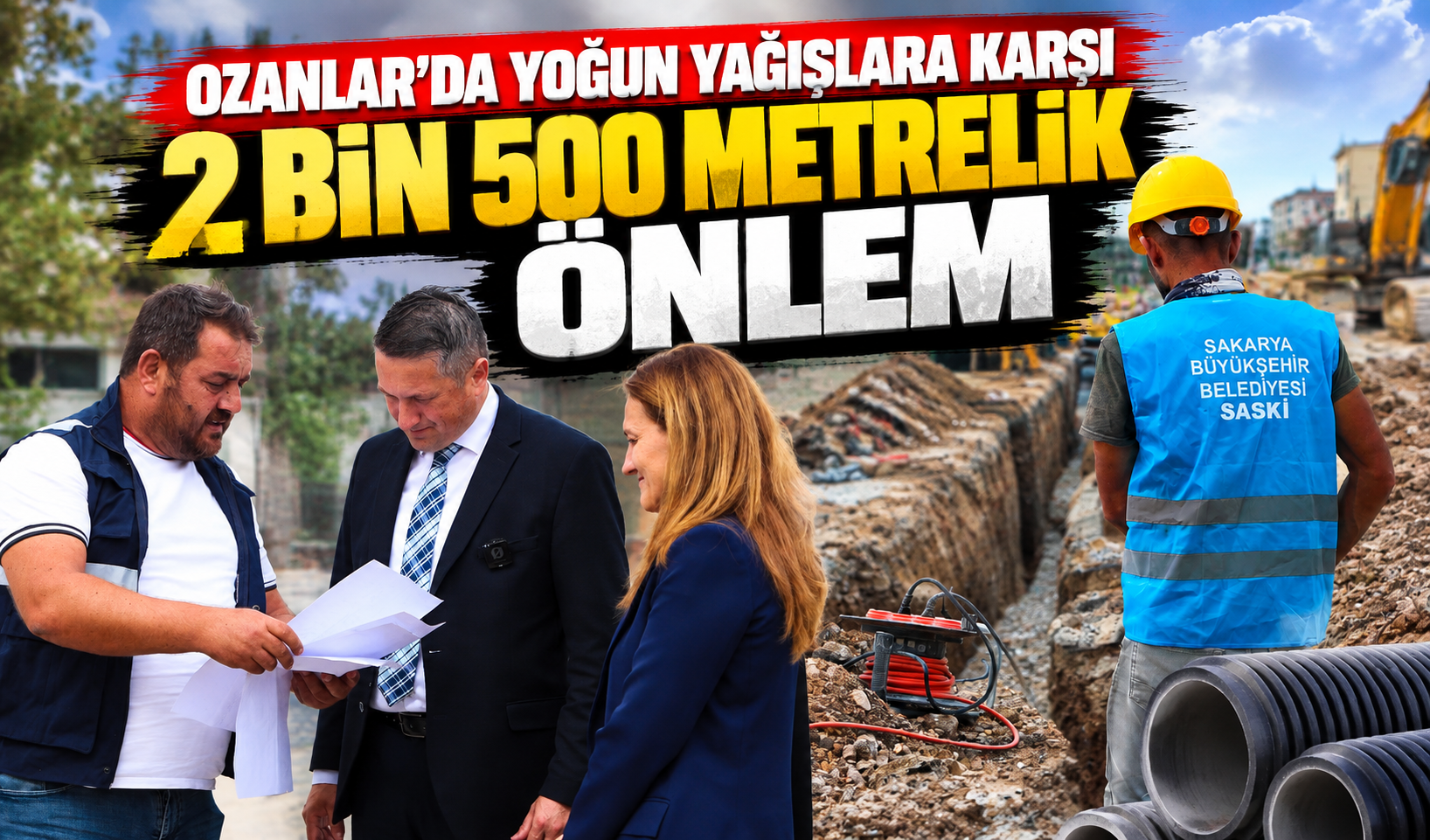 Ozanlar’da Yoğun Yağışlara Karşı 2 Bin 500 Metrelik Önlem